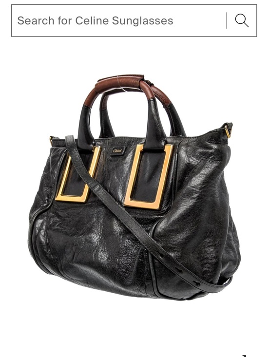 Chloe Handbags - Chloé Black Leather Satchel with Gold Trim, Brown Top Handles and shoulder strap